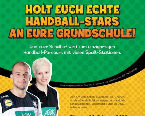 AOK STAR-TRAINING: Handball-Stars gehen wieder zur Schule!