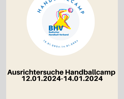 Ausrichtersuche-Handballcamps 12.01.-14.01.2024